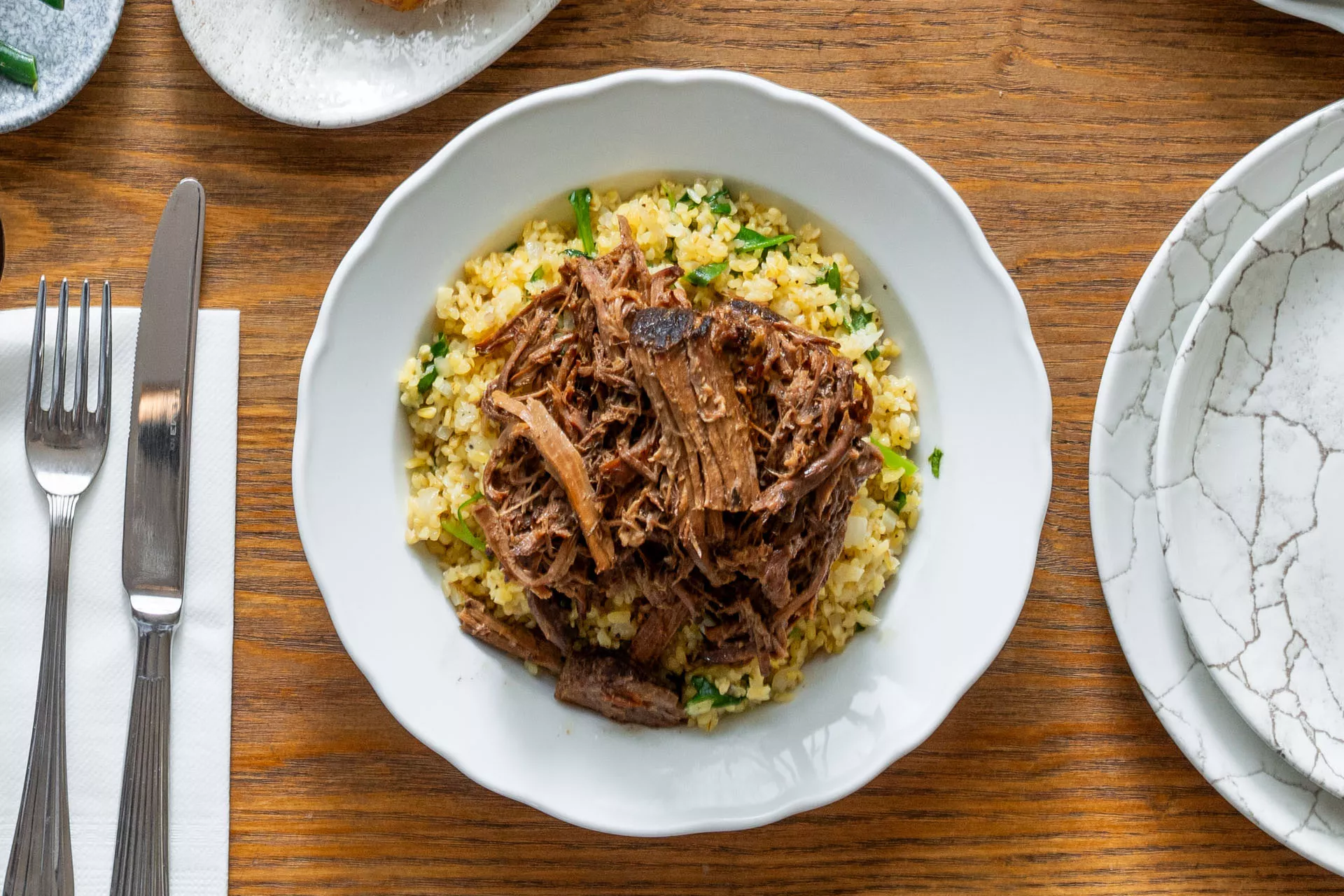 מנת אסדו יוקרתית לאירועים, תפריט גורמה של שף מומחה